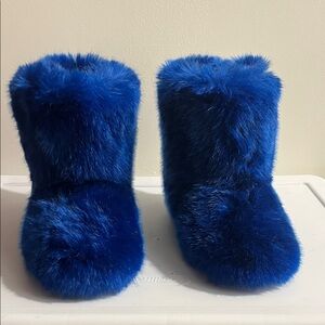 Custom Made Fuzzy Blue Boots